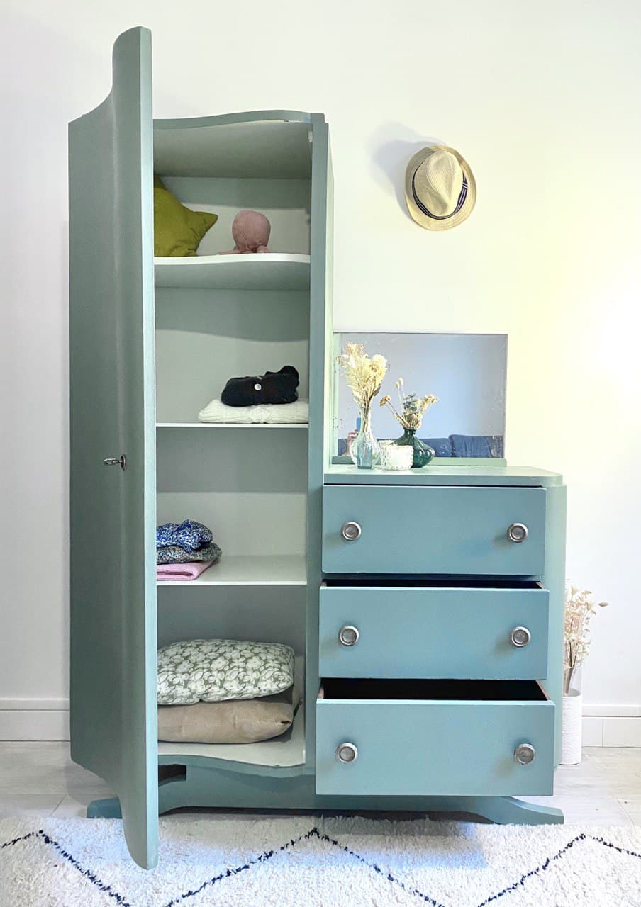 Art deco asymmetric wardrobe