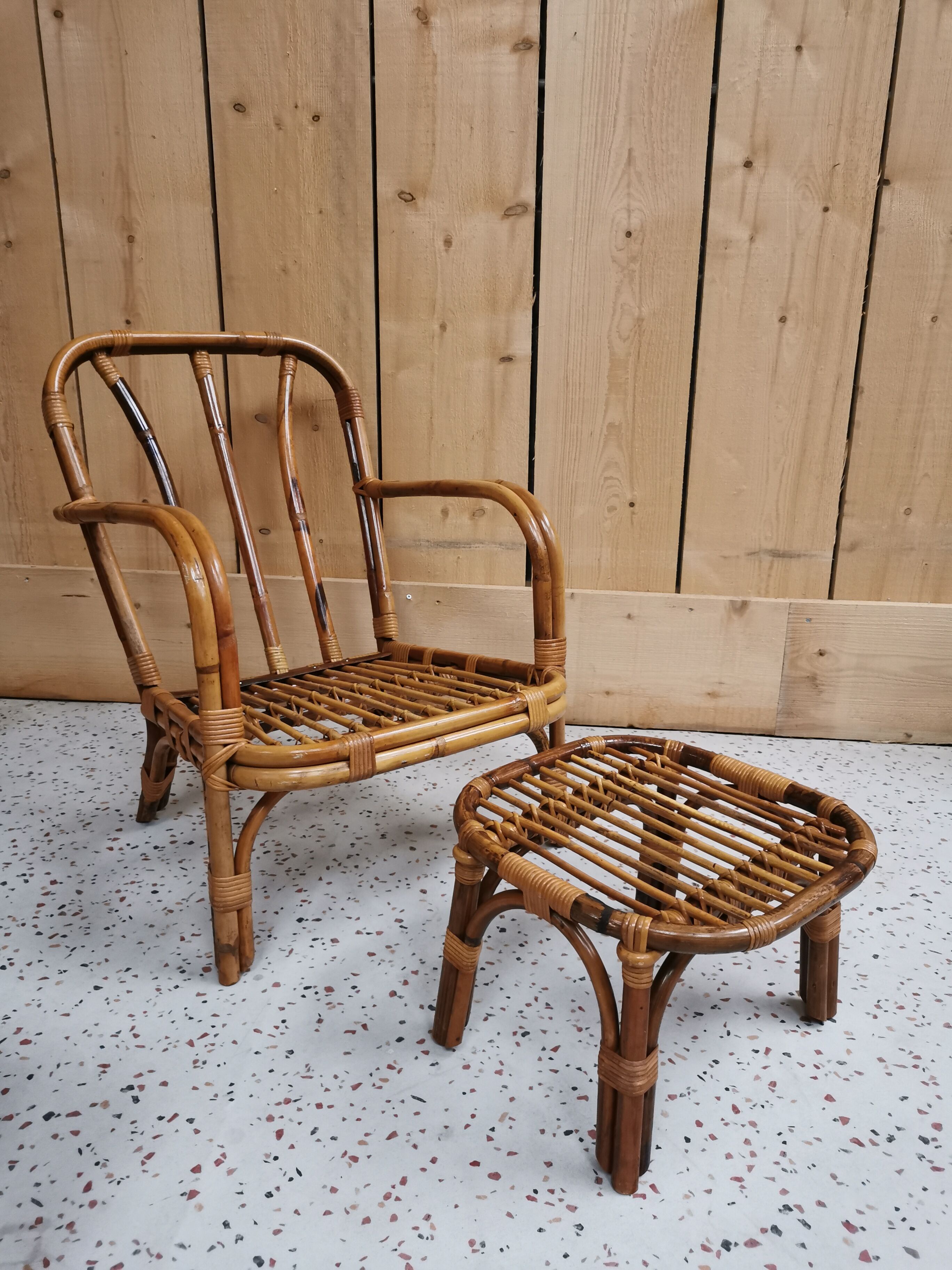 Rattan armchair