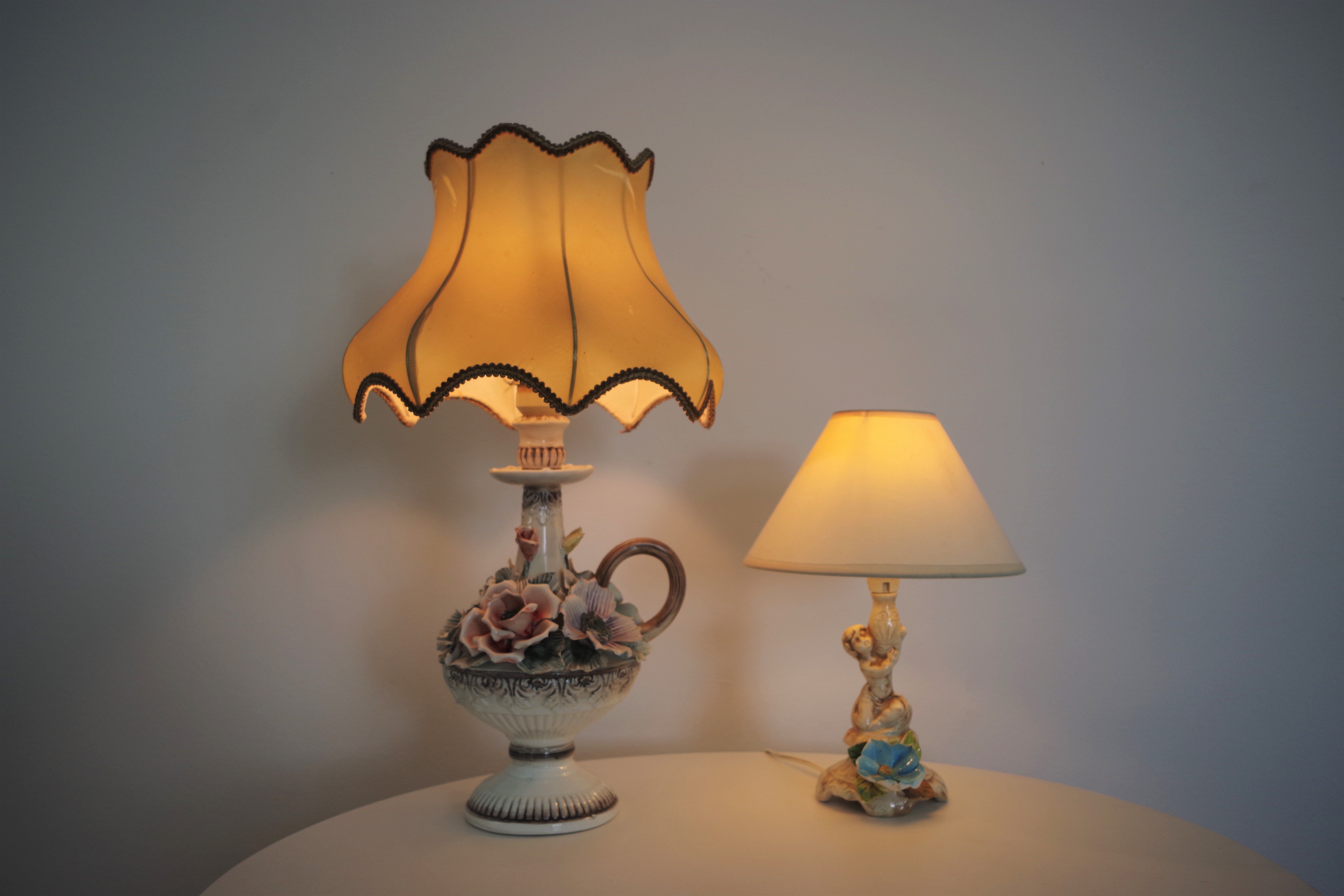 Desk Lamps with Lampshades Day, 1950s, Set of 2