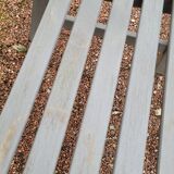 Pair of old wooden park garden benches