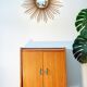 Buffet with fin profile, brass handles and scoubidou, 1950s.