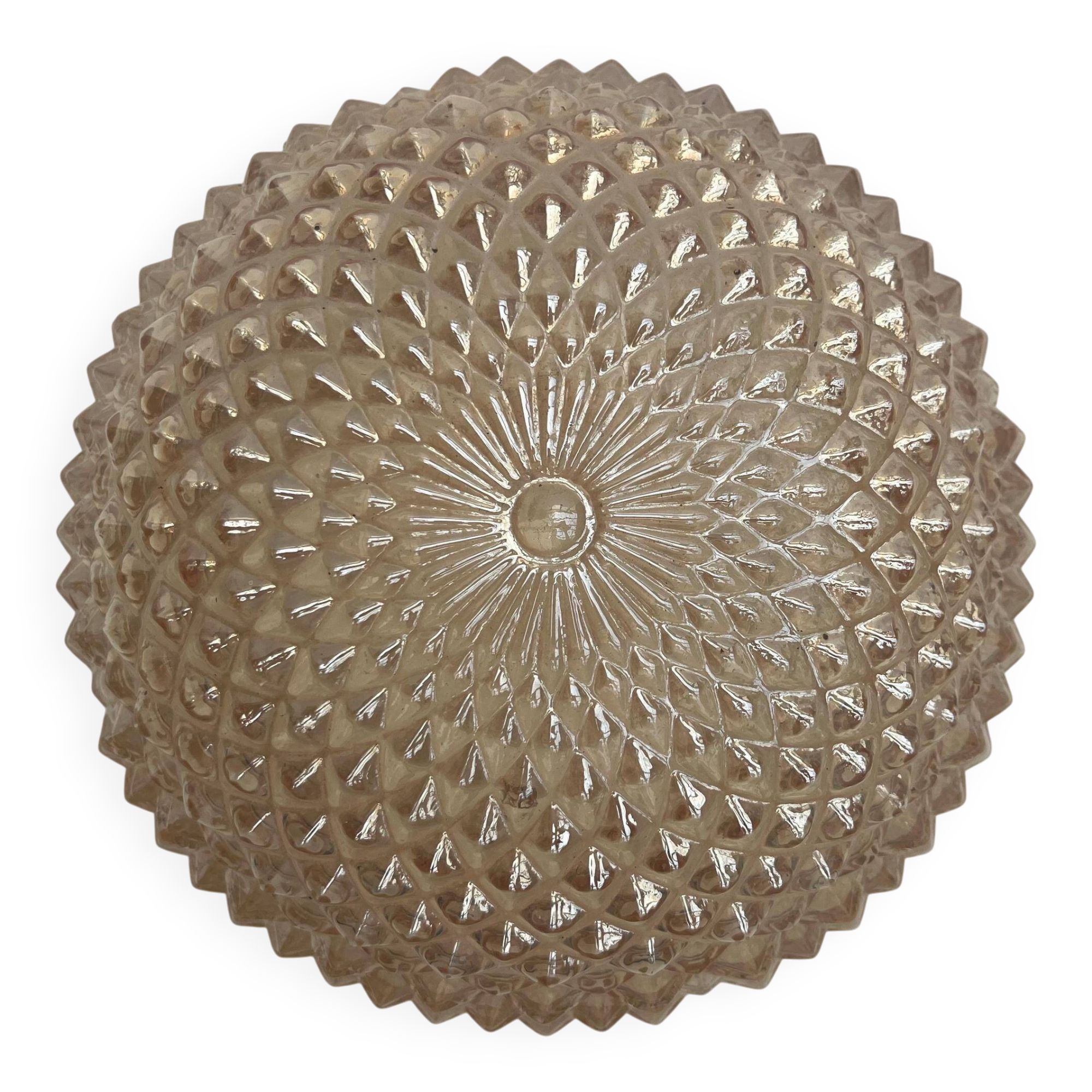 Round amber hedgehog ceiling light