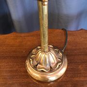 Shell lamp in gilded brass and molded glass 70s