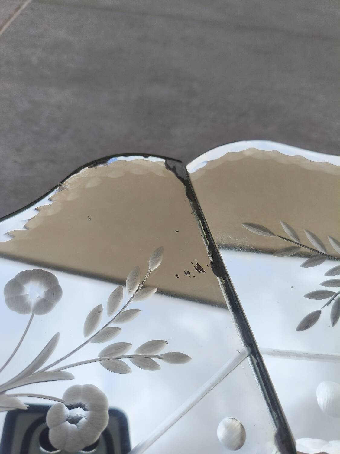 Miroir biseauté vénitien octogonal