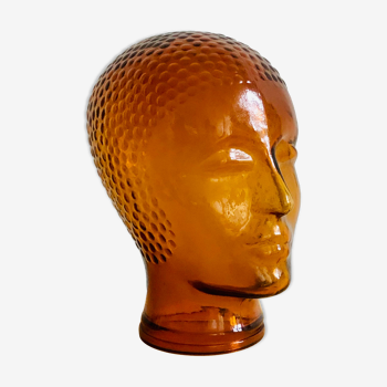 Amber glass mannequin head 1970