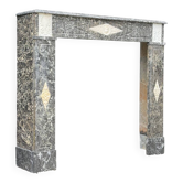 Directoire fireplace in grey marble Sainte-Anne, early 19th century