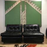 Amanta armchairs in imitation leather by Mario Bellini for B & B Italia