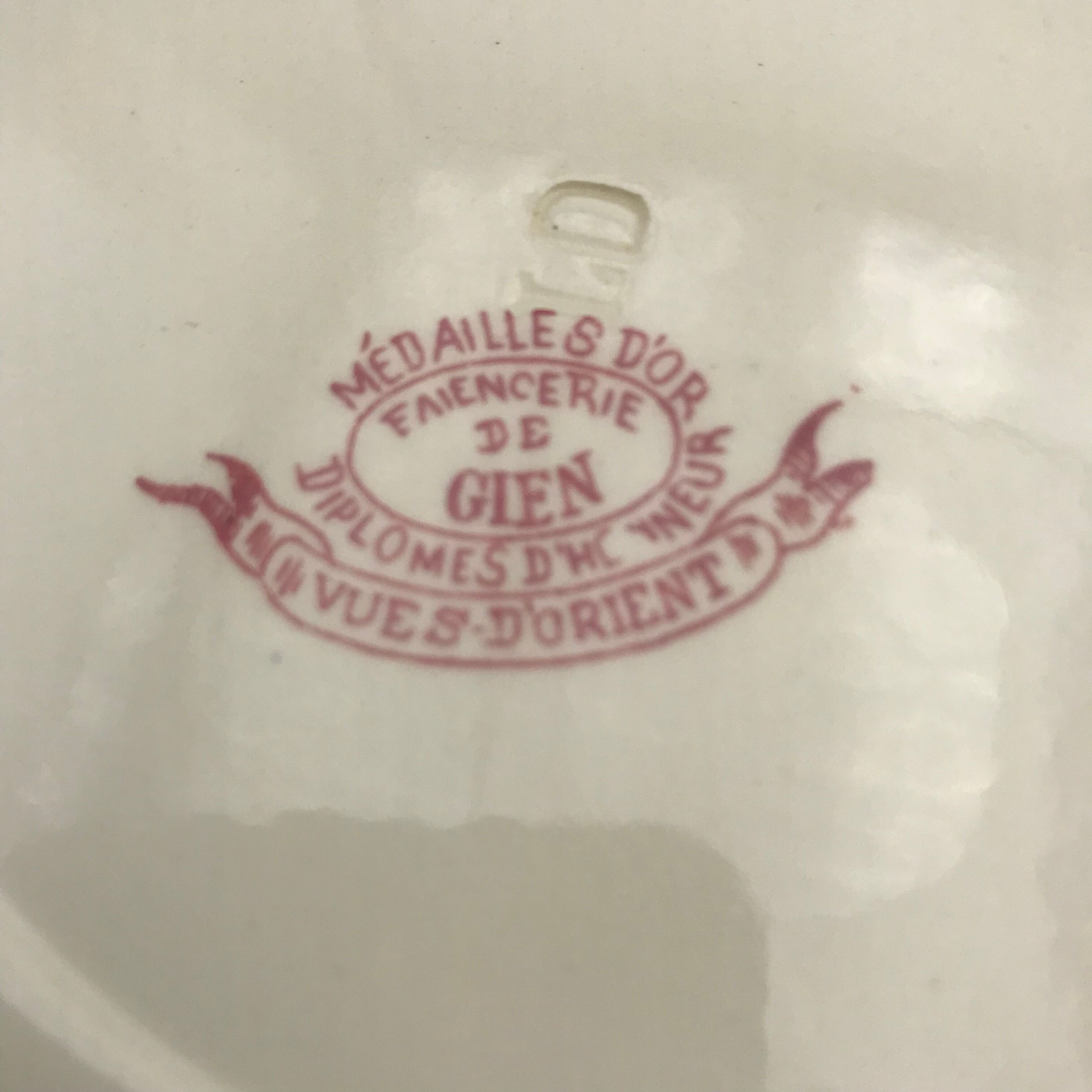 6 dessert plates seen from orient gien 1870