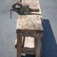 Large carpenter's workbench, old workbench, wooden workbench, industrial decoration