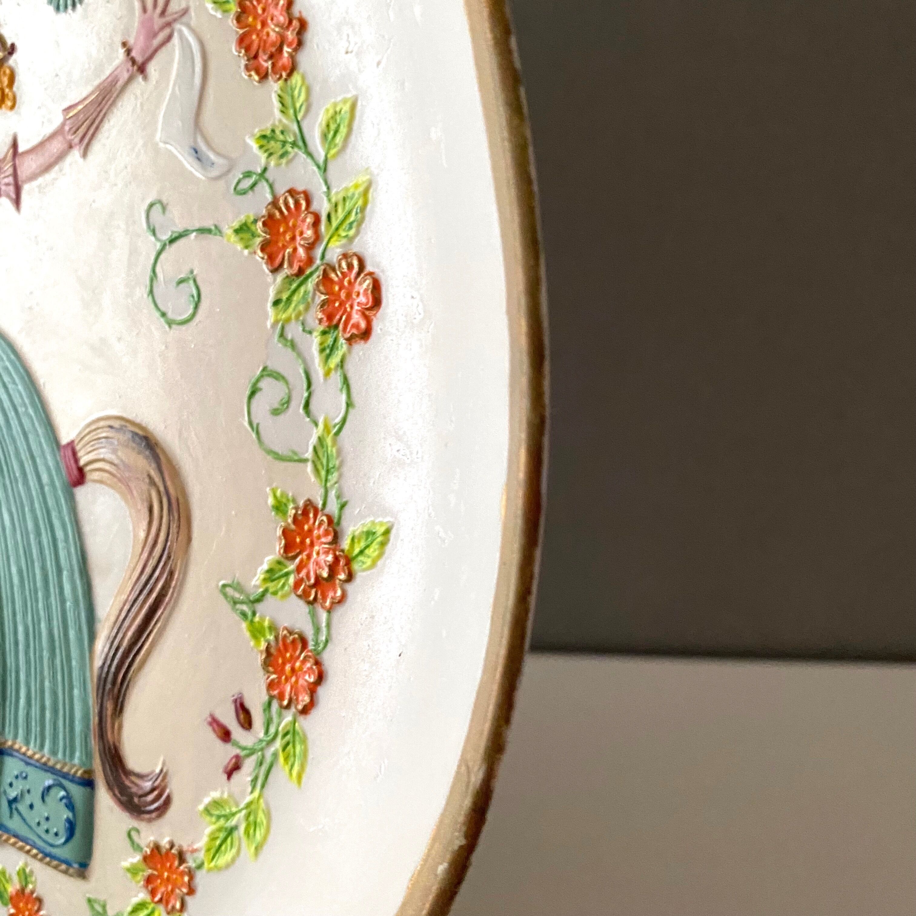 Kaiser Porcelain wall plate, hand-painted plate, fairy tale, wall decoration.