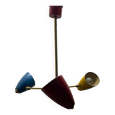 Suspension lumineuse multicolore des années 1950