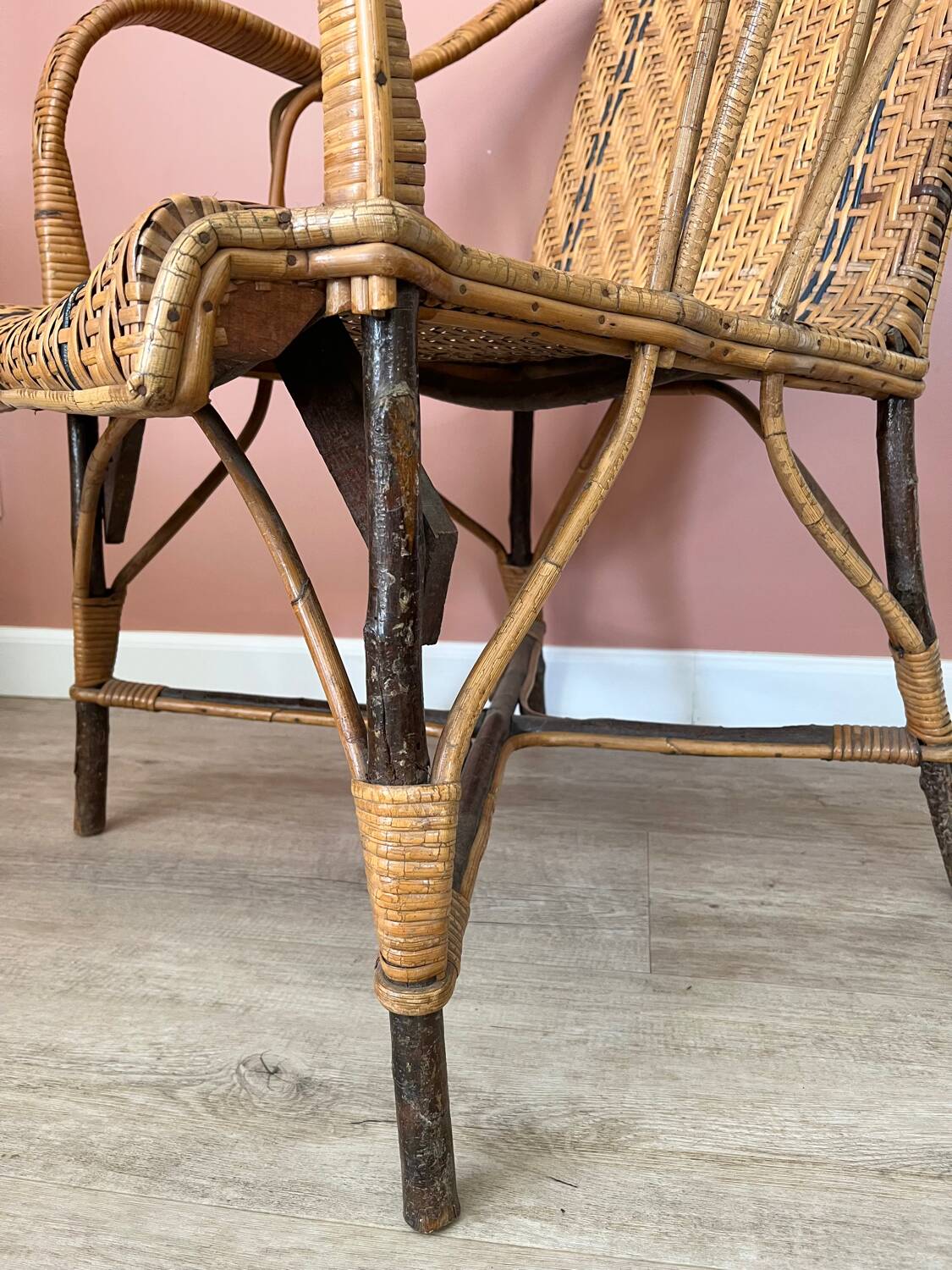 Vintage rattan armchair