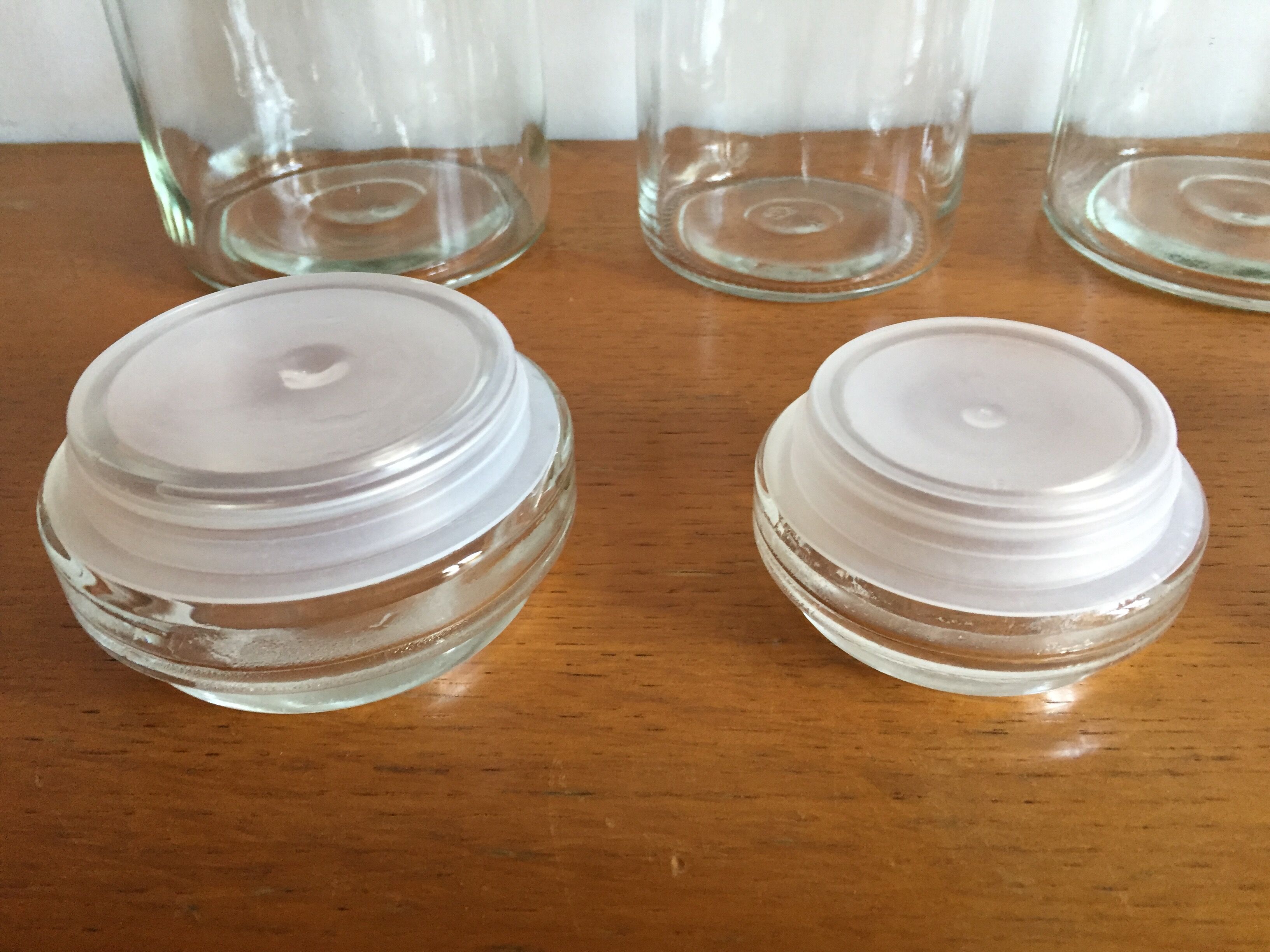 Lot of 4 vintage glass jars