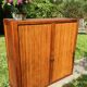 Low cupboard / curtain 1950 vintage blond oak buffet