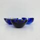 Mid-century design set of 6 blue Murano glass bowls, 1970s