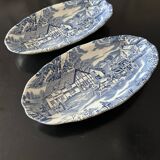 two English style ravines Faience de Lunéville