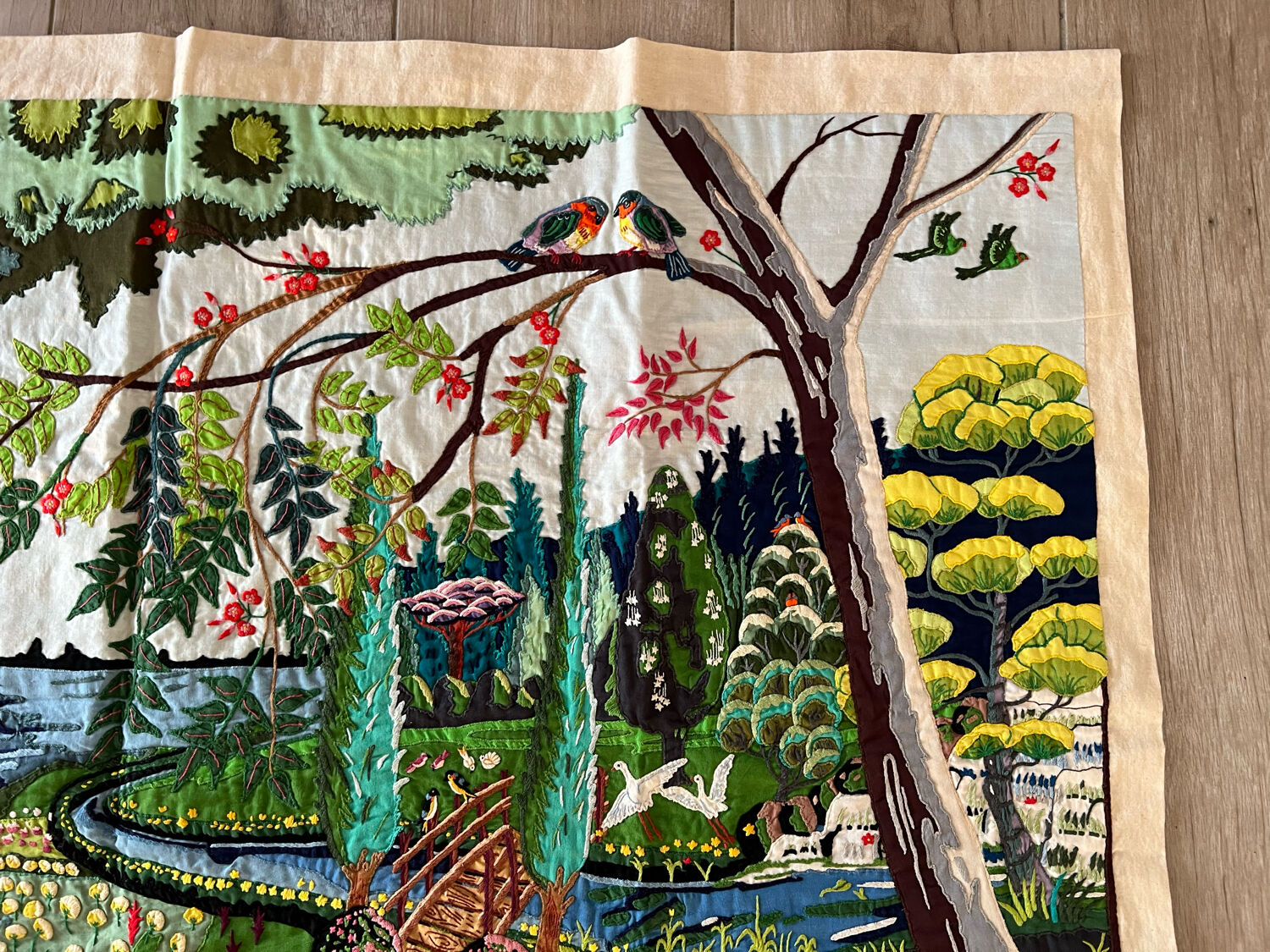 Embroidered wall hanging