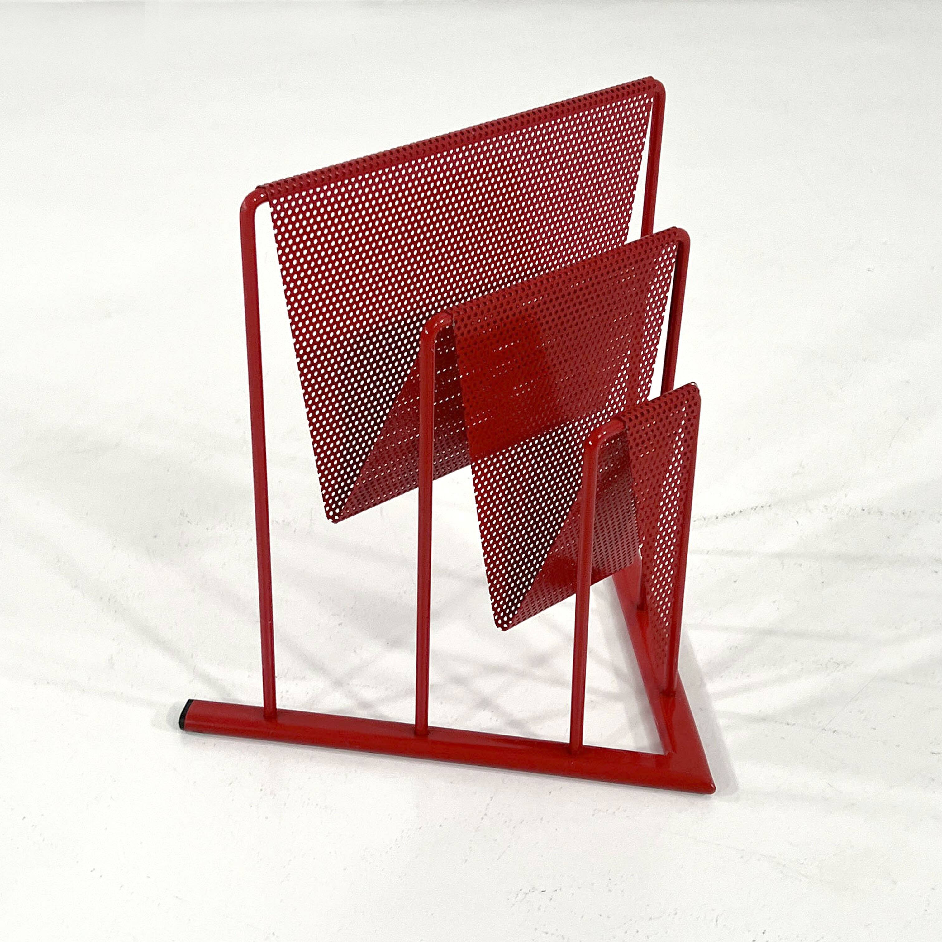 Red magazine rack by Markus Börgens for D-Tec, 1980