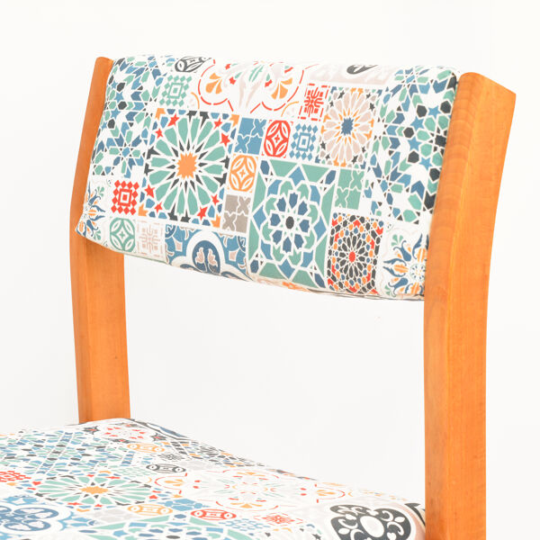 Chaise rembourrée moderne et ethnique des années 1980, WK Möbel Allemagne