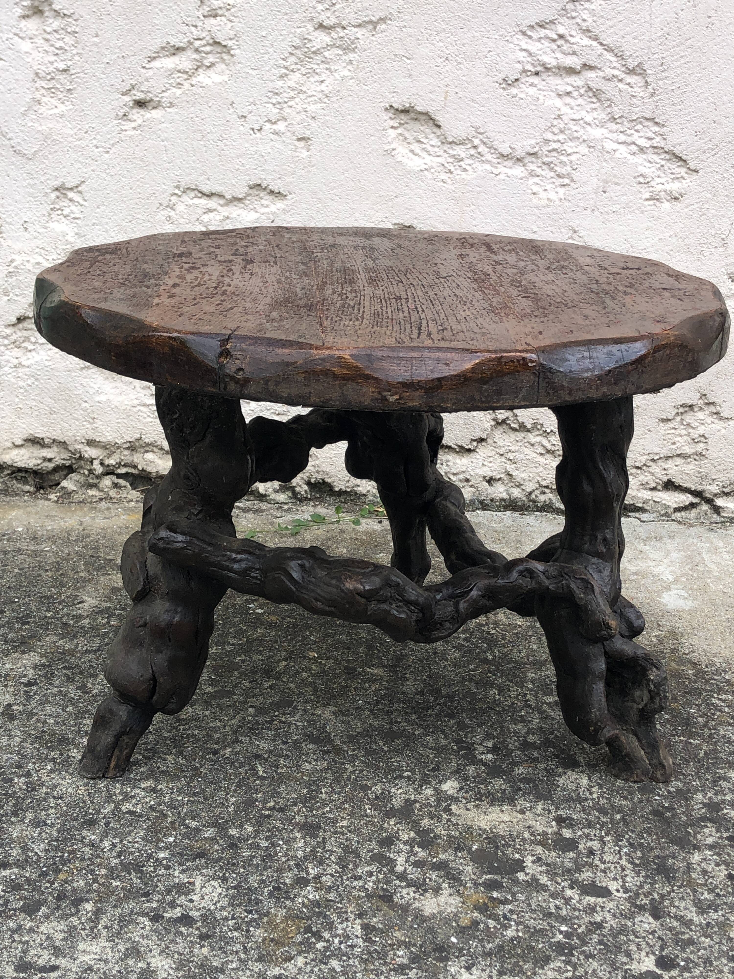 Raw wood coffee table