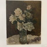 Oil on canvas bouquet of flowers 20th century