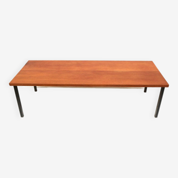 Grande table basse vintage rectangulaire réalisée dans les années 1960