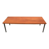 Grande table basse vintage rectangulaire réalisée dans les années 1960