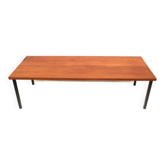 Grande table basse vintage rectangulaire réalisée dans les années 1960