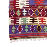 Geometric Handwoven Neutral Kilim Runner