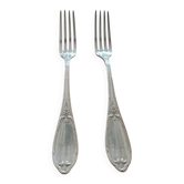 Orbrille - 2 table forks in the crossed ribbons model - in silver-plated metal