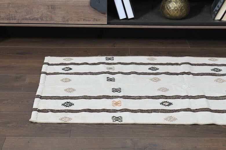 Flat vintage kilim hallway rug