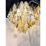 Venetian Amber and Fumè Multicolor “Rondini” Murano Glass Chandelier