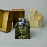 Magnifying glass lighter by Antonio Imperatore, black Murano glass, Italy, 1970