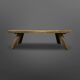 Brutalist slatted solid wood bench, Netherlands 1970s