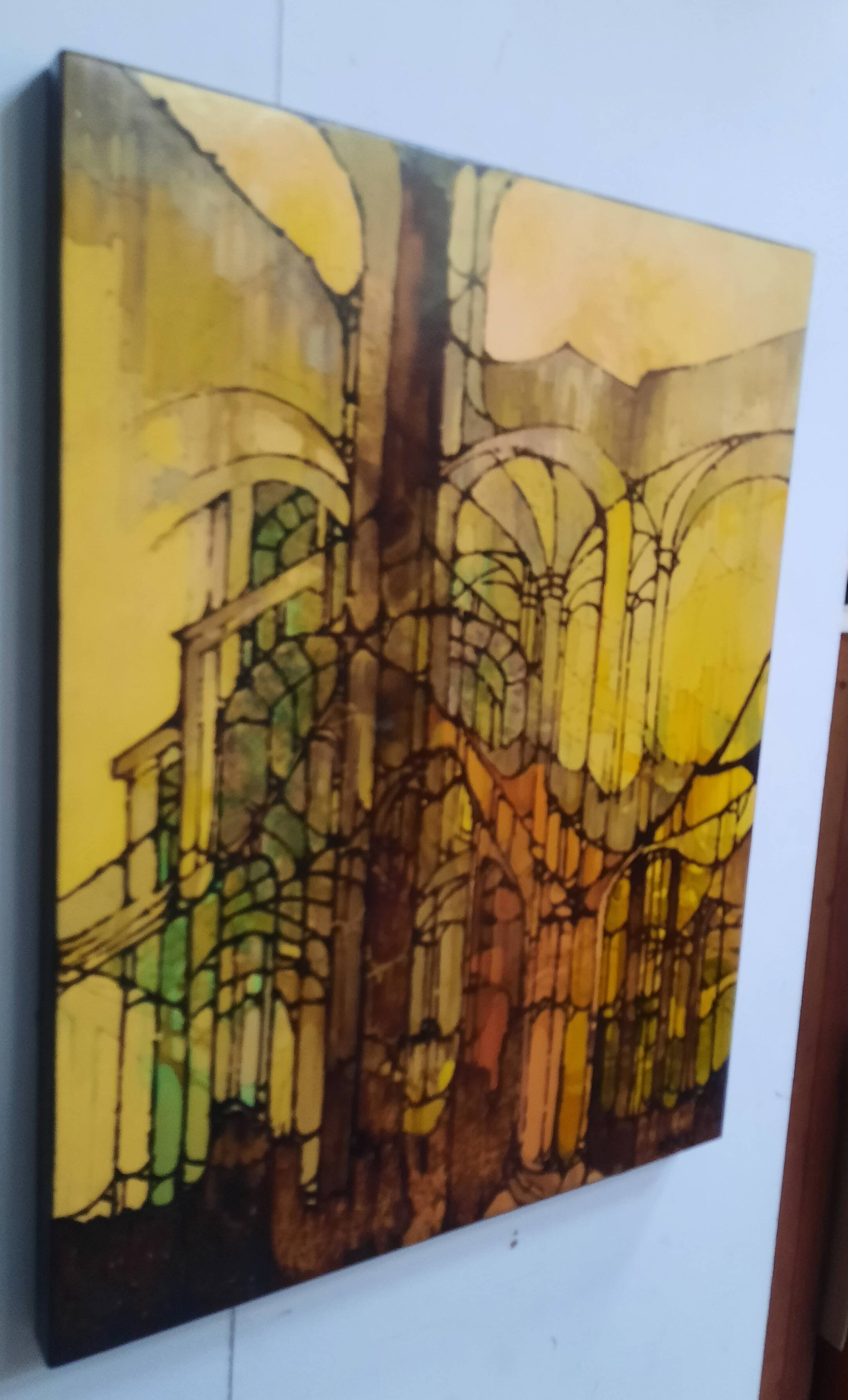 Acrylique  "éléments architecturaux gothiques "