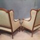 Pair of wingback armchairs in Louis XVI style