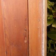 Porte d'entrée et son cadre imposte en verre translucide, début XXème