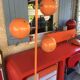 Vintage 70s orange eyeball floor lamp