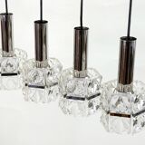 Ancien Luminaire Suspension 4 Lumières Vintage Style Kinkeldey 60's 70's