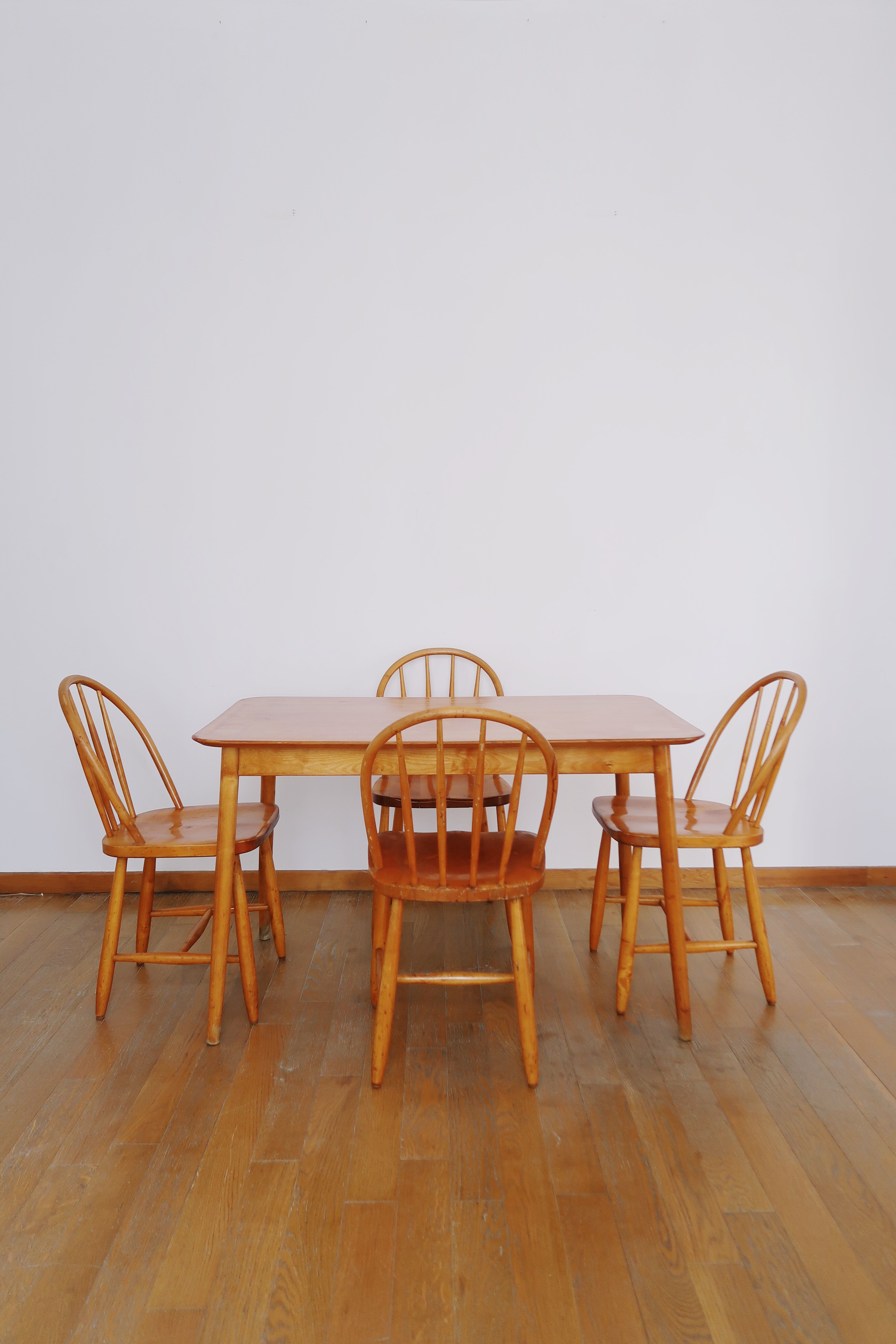 4 Scandinavian beech chairs