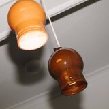 Lampe suspendue en argile verte