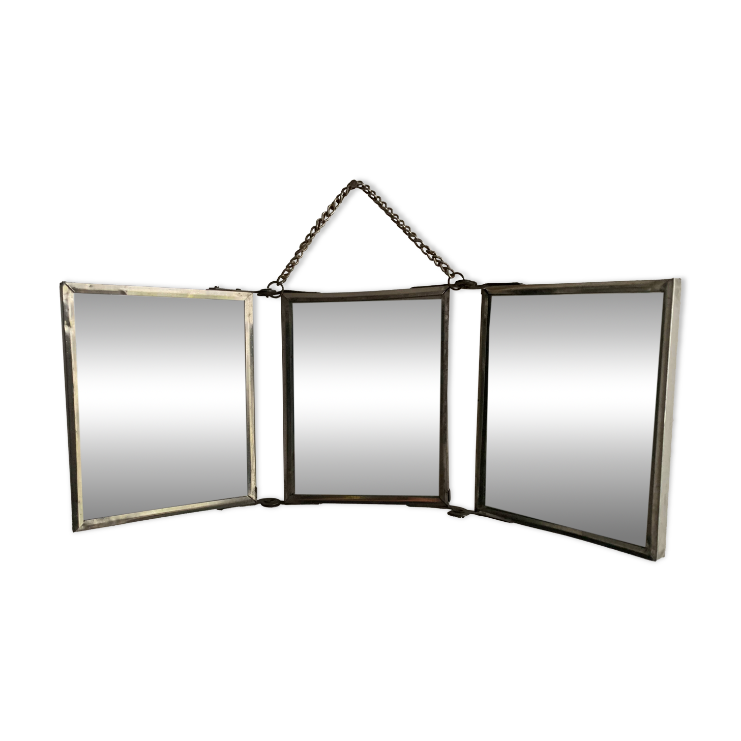 Miroir triptyque miniature, illustration exposition universelle de 1900