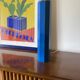 Pierre Sala, postmodern blue Pencil table lamp, Ed. Vilac France 1980s