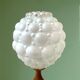Large wood table lamp with frosted glass
