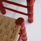 Ensemble de chaises rouges en jonc italien