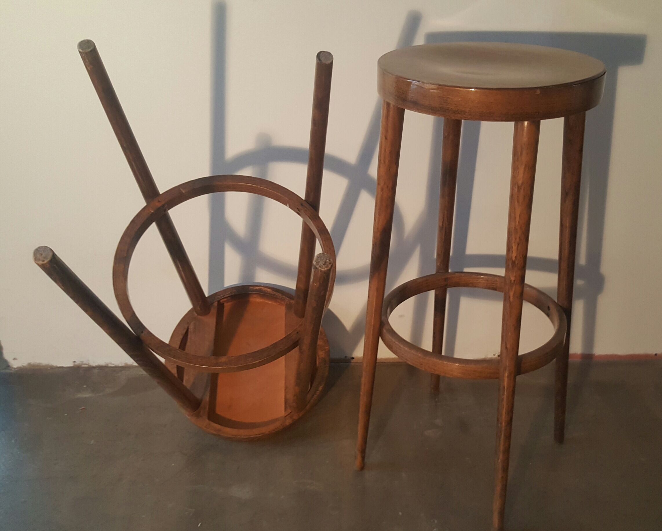 Pair of Baumann bar stools