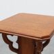 Art Deco oak pedestal with pierced brackets and cross base, Belgium 1920s