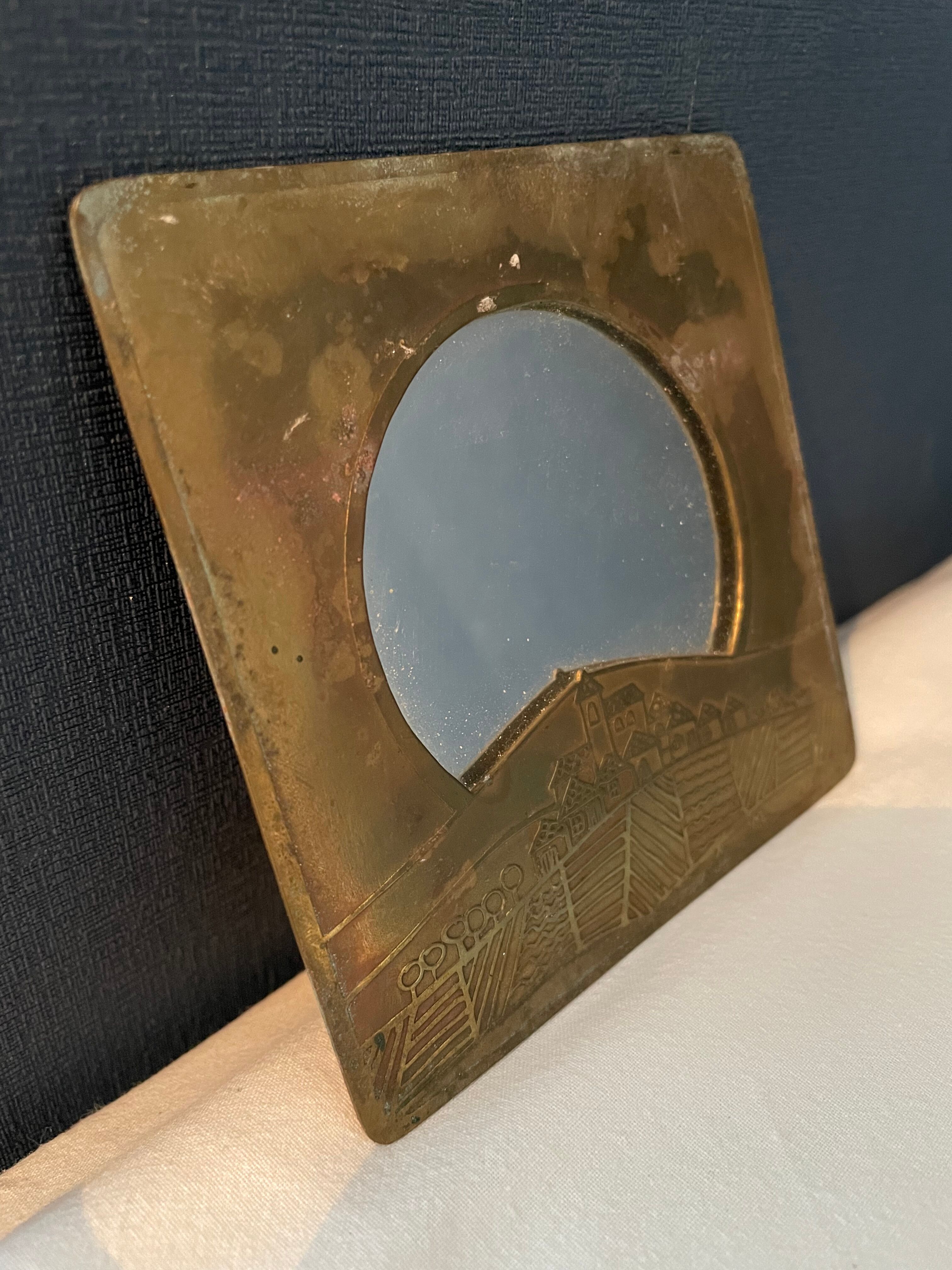 Brass mirror