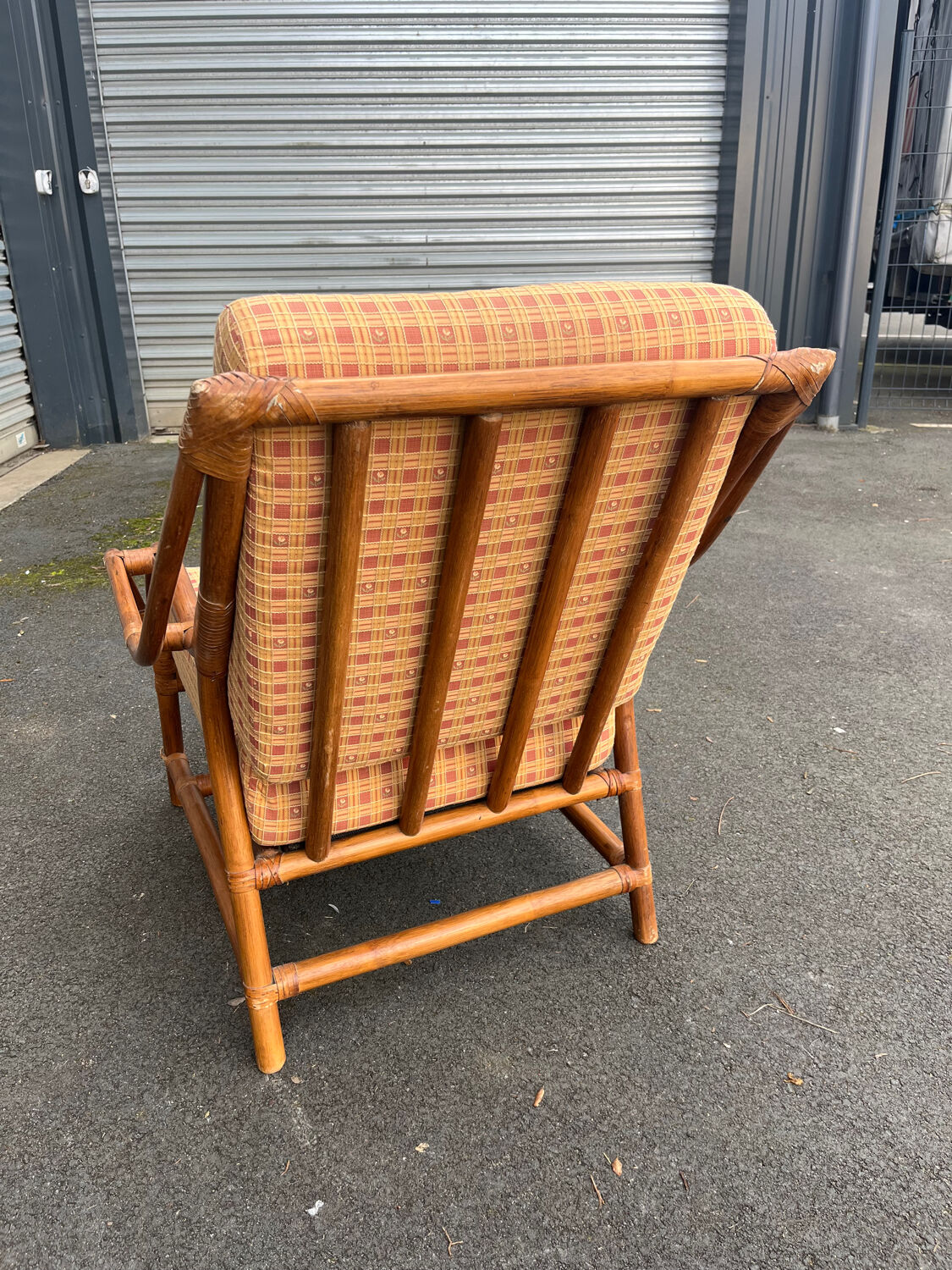 Pair of rattan armchairs