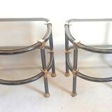 Pair of semi-circular coffee tables, 1970s